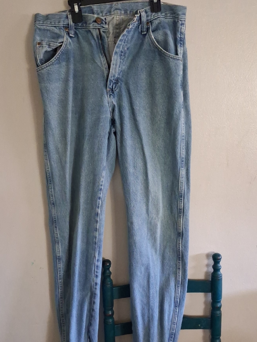 Wrangler Denim Jeans with Red Logo Tab - Light Blue